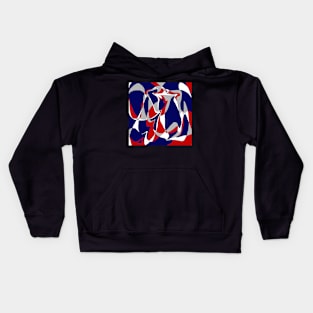 Blue and red shapes Kids Hoodie